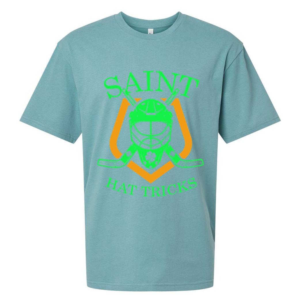 Saint Hat Tricks Funny Hockey St Patricks Day Sueded Cloud Jersey T-Shirt