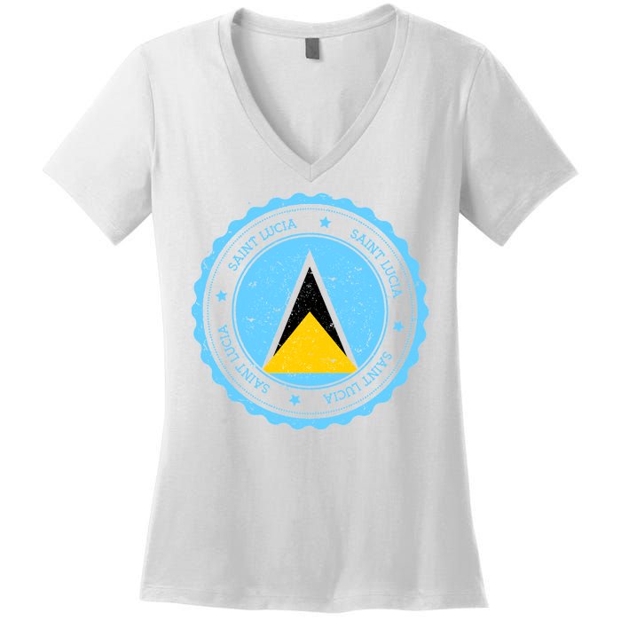 Saint Lucia Women's V-Neck T-Shirt