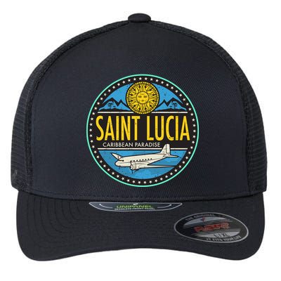 Saint Lucia Caribbean Paradise Flexfit Unipanel Trucker Cap