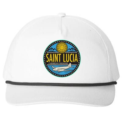 Saint Lucia Caribbean Paradise Snapback Five-Panel Rope Hat