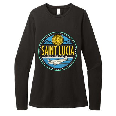 Saint Lucia Caribbean Paradise Womens CVC Long Sleeve Shirt