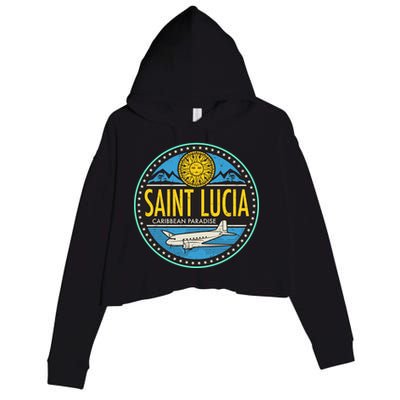 Saint Lucia Caribbean Paradise Crop Fleece Hoodie