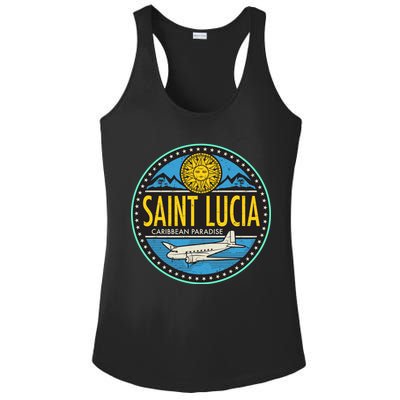 Saint Lucia Caribbean Paradise Ladies PosiCharge Competitor Racerback Tank