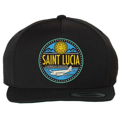 Saint Lucia Caribbean Paradise Wool Snapback Cap