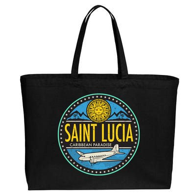 Saint Lucia Caribbean Paradise Cotton Canvas Jumbo Tote