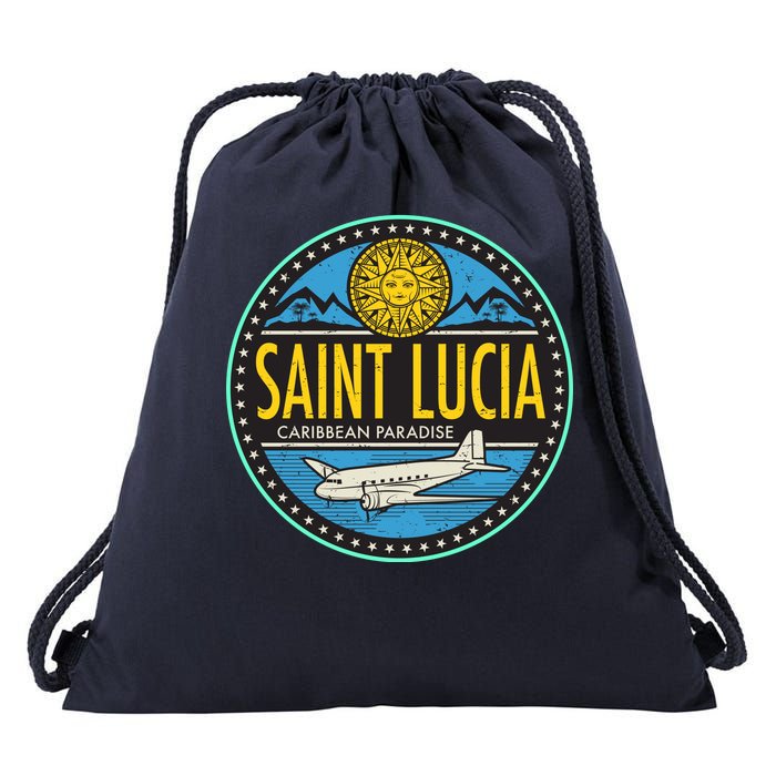 Saint Lucia Caribbean Paradise Drawstring Bag