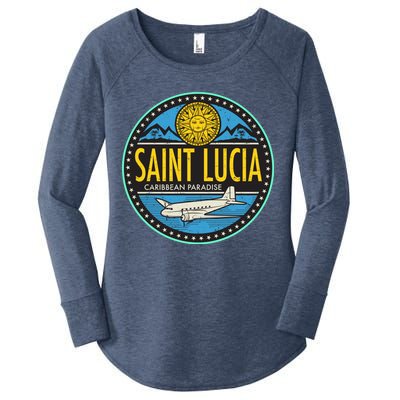 Saint Lucia Caribbean Paradise Women's Perfect Tri Tunic Long Sleeve Shirt