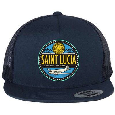 Saint Lucia Caribbean Paradise Flat Bill Trucker Hat