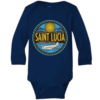 Saint Lucia Caribbean Paradise Baby Long Sleeve Bodysuit