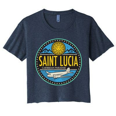 Saint Lucia Caribbean Paradise Women's Crop Top Tee