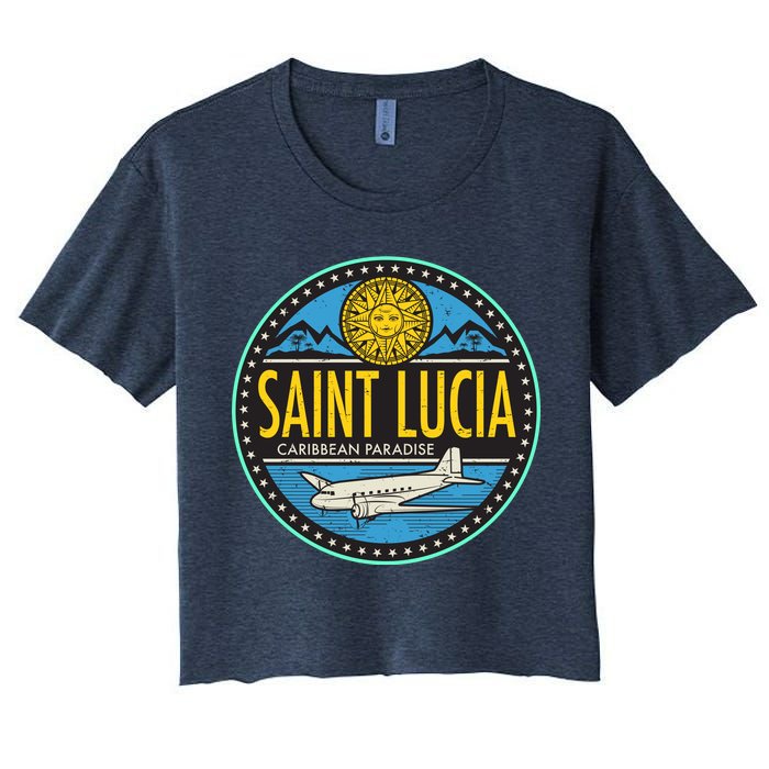 Saint Lucia Caribbean Paradise Women's Crop Top Tee