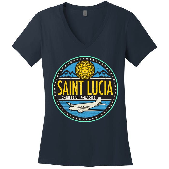 Saint Lucia Caribbean Paradise Women's V-Neck T-Shirt