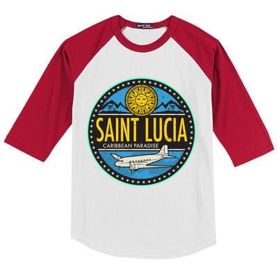 Saint Lucia Caribbean Paradise Kids Colorblock Raglan Jersey