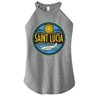 Saint Lucia Caribbean Paradise Women's Perfect Tri Rocker Tank