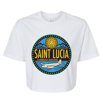 Saint Lucia Caribbean Paradise Bella+Canvas Jersey Crop Tee