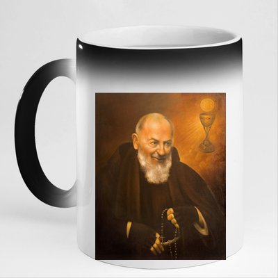 Saint Padre Pio 11oz Black Color Changing Mug