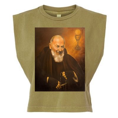 Saint Padre Pio Garment-Dyed Women's Muscle Tee