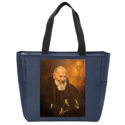 Saint Padre Pio Zip Tote Bag