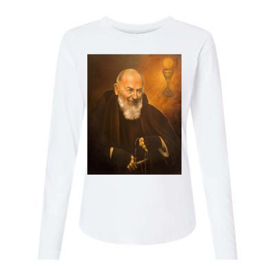 Saint Padre Pio Womens Cotton Relaxed Long Sleeve T-Shirt