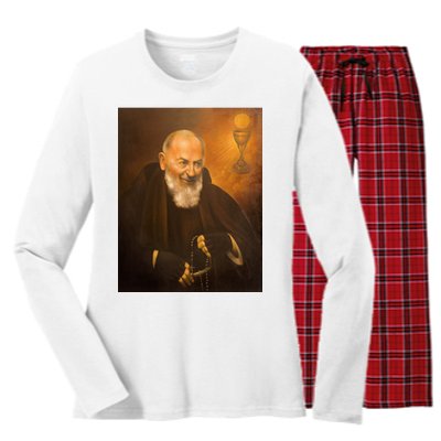 Saint Padre Pio Women's Long Sleeve Flannel Pajama Set 