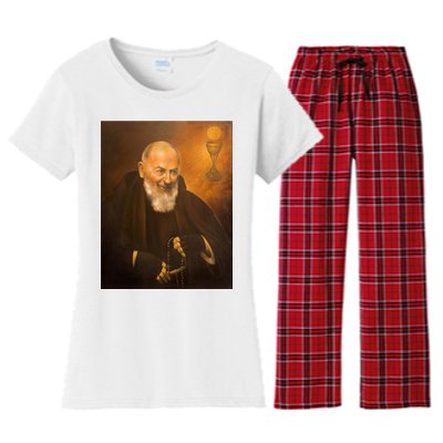 Saint Padre Pio Women's Flannel Pajama Set