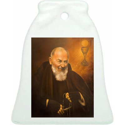 Saint Padre Pio Ceramic Bell Ornament