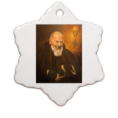 Saint Padre Pio Ceramic Star Ornament