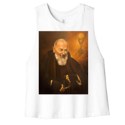 Saint Padre Pio Women's Racerback Cropped Tank