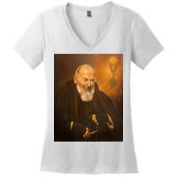 Saint Padre Pio Women's V-Neck T-Shirt