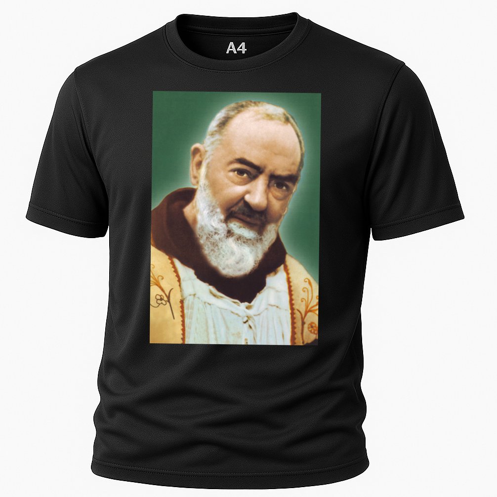 Saint Padre Pio Art Cooling Performance Crew T-Shirt