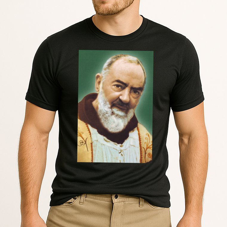 Saint Padre Pio Art Cooling Performance Crew T-Shirt