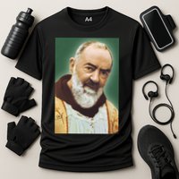 Saint Padre Pio Art Cooling Performance Crew T-Shirt