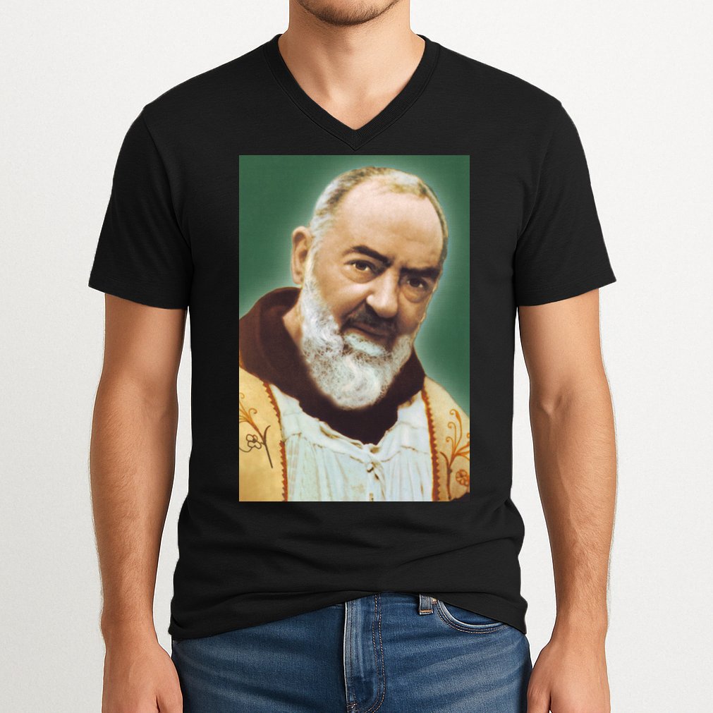 Saint Padre Pio Art V-Neck T-Shirt