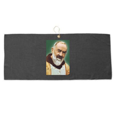 Saint Padre Pio Art Large Microfiber Waffle Golf Towel