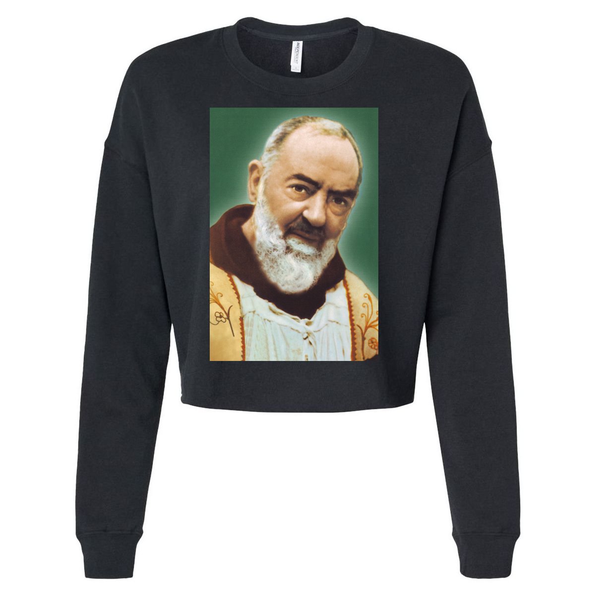 Saint Padre Pio Art Cropped Pullover Crew
