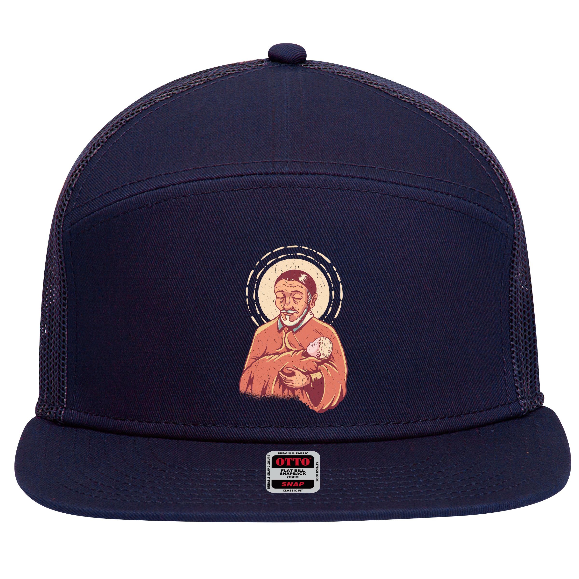 Saint Vincent 7 Panel Mesh Trucker Snapback Hat