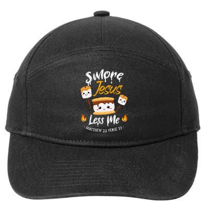 SMore And Jesus Less Me Christian Camping 7-Panel Snapback Hat