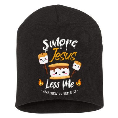 SMore And Jesus Less Me Christian Camping Short Acrylic Beanie