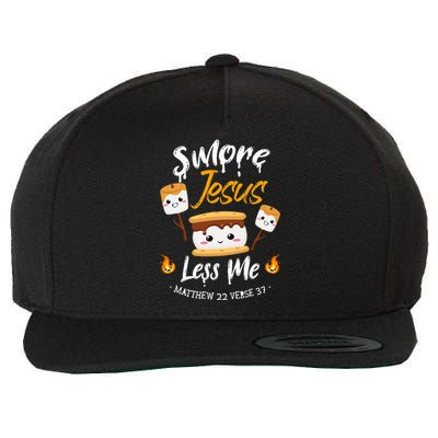 SMore And Jesus Less Me Christian Camping Wool Snapback Cap