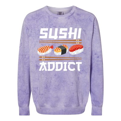 Sushi Addict Japanese Food Sushi Lover Gift Colorblast Crewneck Sweatshirt