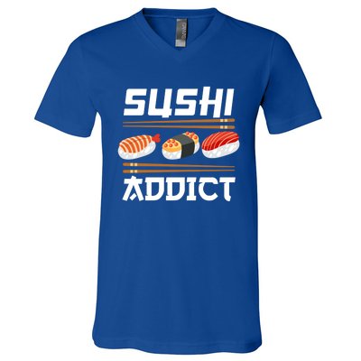 Sushi Addict Japanese Food Sushi Lover Gift V-Neck T-Shirt