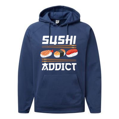 Sushi Addict Japanese Food Sushi Lover Gift Performance Fleece Hoodie