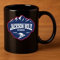 Ski At Jackson Hole Wyoming 11oz C Handle Ceramic Mug