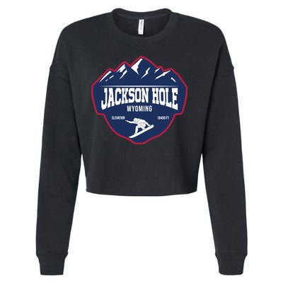 Ski At Jackson Hole Wyoming Cropped Pullover Crew