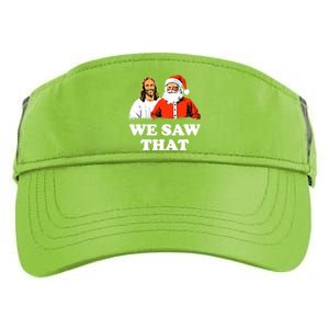 Santa And Jesus We Saw That Merry Christmas Funny Christian Adult Drive Performance Visor