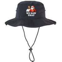 Santa And Jesus We Saw That Merry Christmas Funny Christian Legacy Cool Fit Booney Bucket Hat