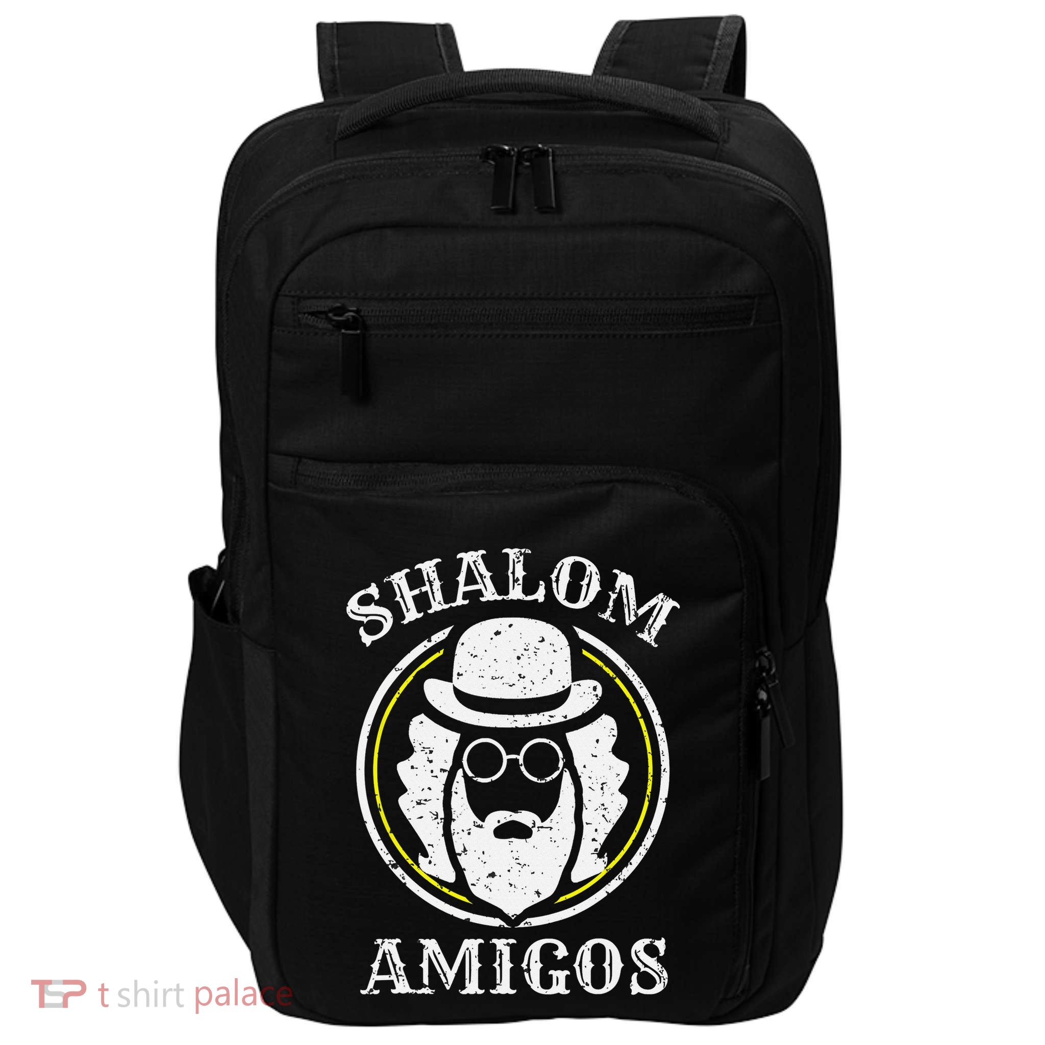 Shalom Amigos Jewish Shabbat Yiddish Hebrew Hanukkah  Impact Tech Backpack