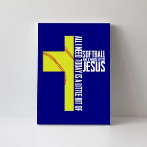 Softball And Jesus Gift Sport Religious Canvas