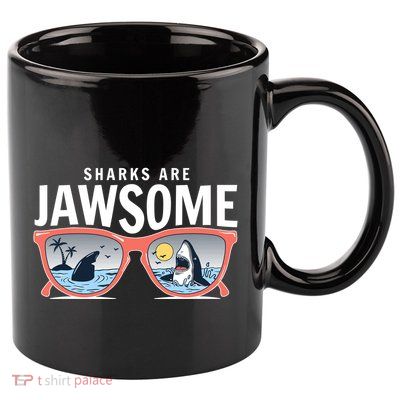 Sharks Are Jawsome Sunglasses Beach Ocean Week 11oz C Handle Ceramic Mug