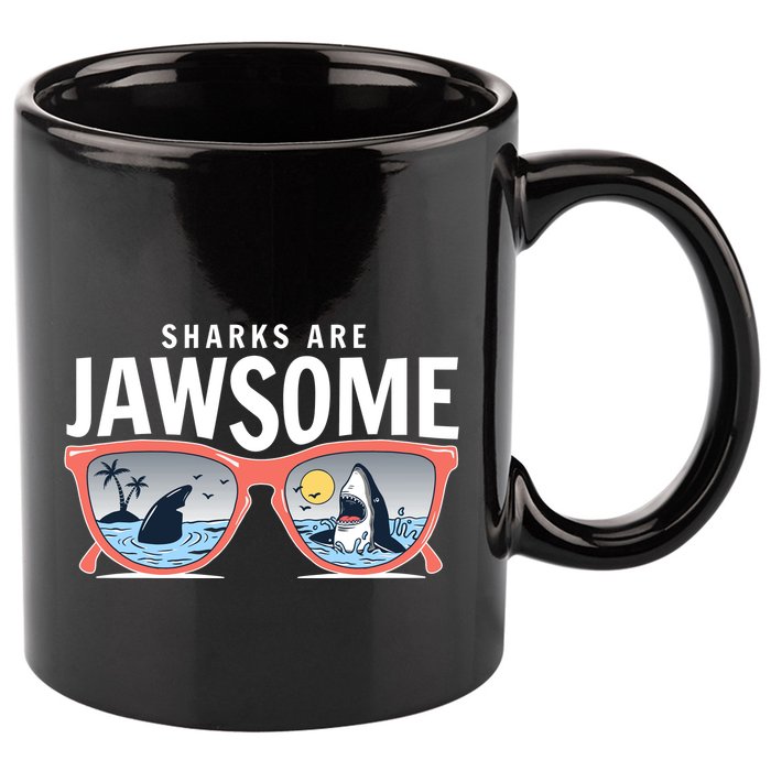 Sharks Are Jawsome Sunglasses Beach Ocean Week 11oz C Handle Ceramic Mug
